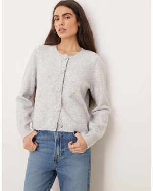 Jdy Rose Buttons Detail Cardigan - Gray