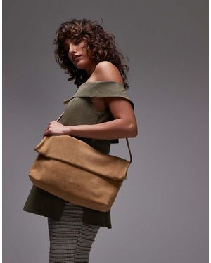& Other Stories Gevouwen Suède Handtas-Clutch Met Afneembare Schouderband - Wit