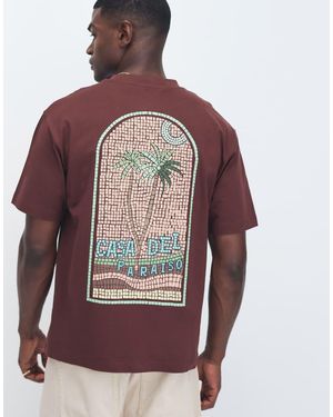 ASOS Ruimvallend T-Shirt Met Grafische Mozaïekprint - Rood