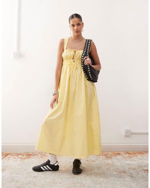Collusion Tie Detail Maxi Dress - Natural