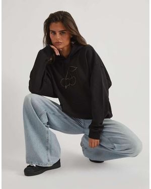 Skinnydip London London Rhinestone Cherry Hoodie - Grey