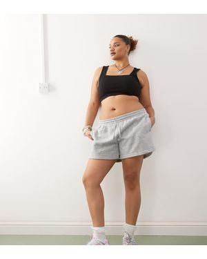 Noisy May Elasticated Waist Shorts - Grey