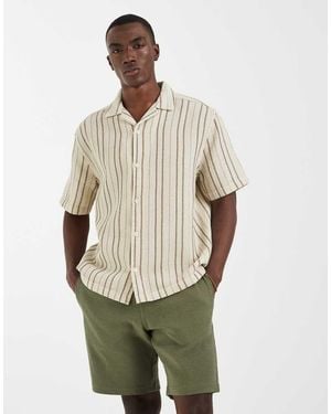 Mango Cotton Rich Textured Knit Shorts - Green