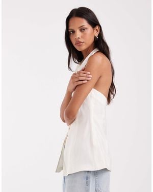 ASOS High Neck Modal Waistcoat - White