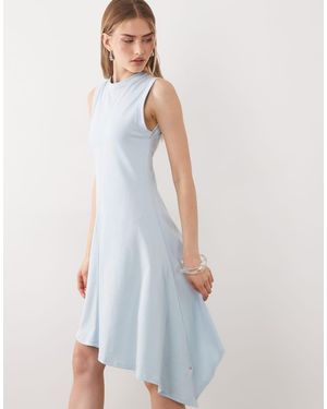 ASOS Sleeveless Mini Dress With Asymmetric Hem - White