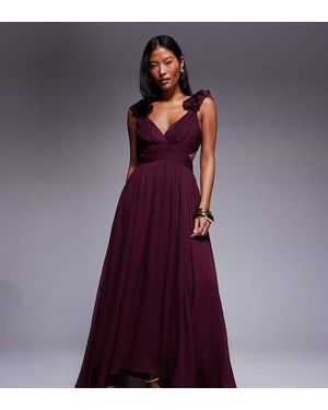 Forever New Ruffle Shoulder Midaxi Dress - Purple