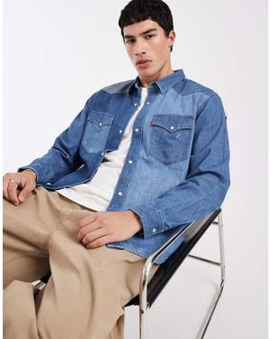 Levi's Camisa Vaquera Azul Con Canesú Delantero Y Corte Western