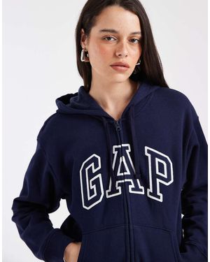 Gap Logo Zip Through Hoodie - Blue