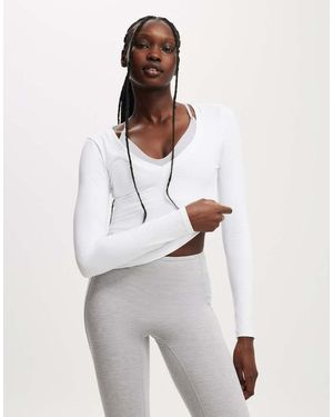 Cotton On Cotton On Ultra Soft Plunge Front Long Sleeve - White