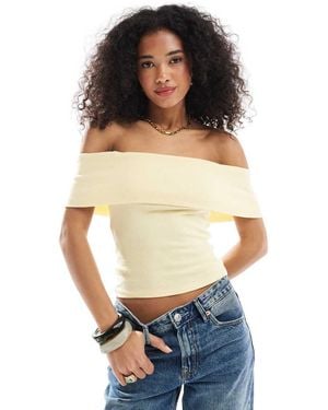 Hollister Off The Shoulder Short Sleeve Top - Blue