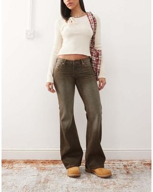 Weekday Nova Low Waist Bootcut Jeans - Natural