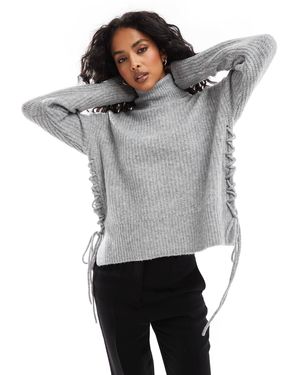 Pieces – rollkragenpullover - Grau