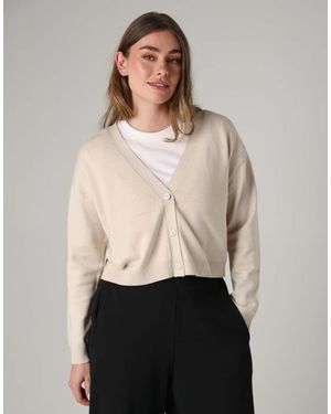French Connection Cosy Button Up Relaxed Fit Cardigan - Natural