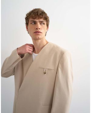 TOPMAN Americana Extragrande Sin Solapas-Neutro