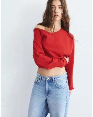 Pull&Bear Asymmetrische Trui - Rood