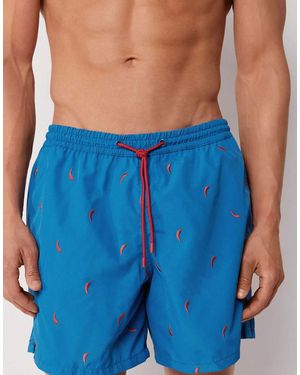 Calzedonia Pattern Swim Boxer Formentera - Blue