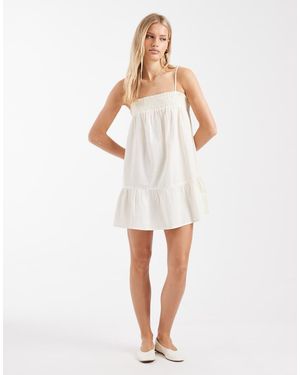 Aray Babydoll Mini Beach Dress - White