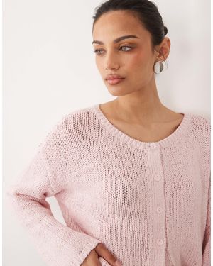Abercrombie & Fitch – leichte, knapp geschnittene strickjacke - Pink
