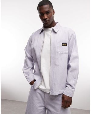 Stan Ray Zip Up Hickory Stripe Jacket - Purple