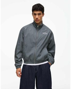 Bershka Technical Check Jacket - Blue