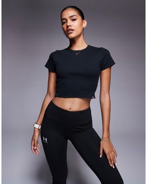 Under Armour Rival - t-shirt côtelé effet rétréci - Bleu