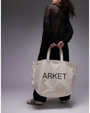 ARKET Oversized Canvas Tote Bag - Black