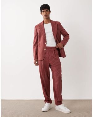 ASOS Linen Rich Oversized Tapered Suit Pants