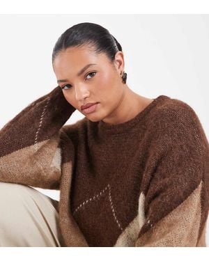 ONLY Crew Neck Knit Jumper - Brown