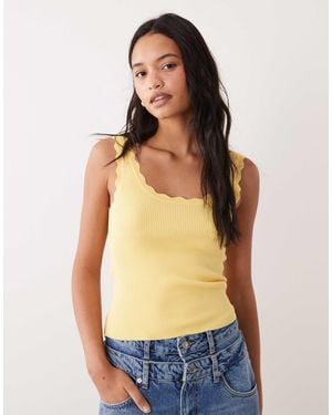 Jdy Scallop Edge Knit Tank Top - Blue