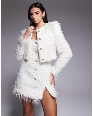 ASOS Co-ord Knitted Jacket With Embellished Buttons - Grey