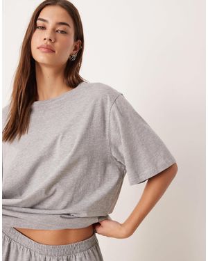 ASOS Mix & Match Cotton Oversized Pajama Tee - Gray