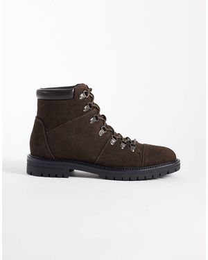 ASOS Lace Up Hiker Boots With Cleated Sole - Black