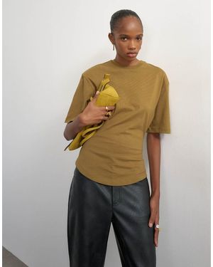 TOPSHOP T-Shirt Met Korte Mouwen En Schoudervullingen - Groen