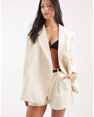 Vero Moda Vera Moda Shorts Met Hoge Taille, Pintuck, Met Riem - Naturel