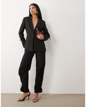 Kaiia Exclusive Tailored Tie Detail Pants Co-ord - Black