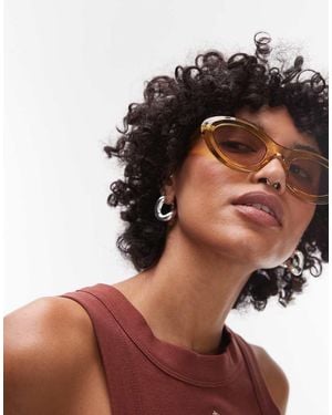 TOPSHOP Paros Oval Sunglasses - Yellow