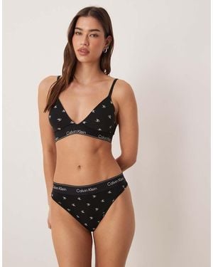 Calvin Klein Icon Cotton Modal High Leg Tanga - Black