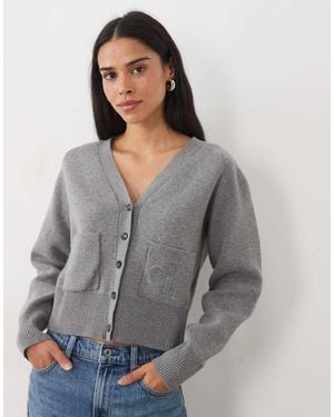 Calvin Klein Cotton Raglan Cardigan - Grey