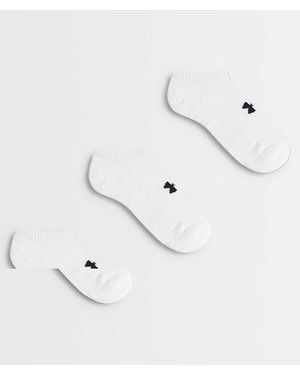 Under Armour Pack De 3 Pares De Calcetines Deportivos Blancos De Performance