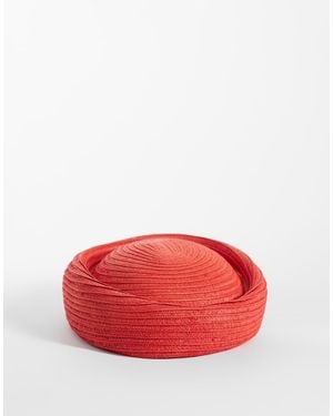 ASOS Straw Pillbox Hat - Red