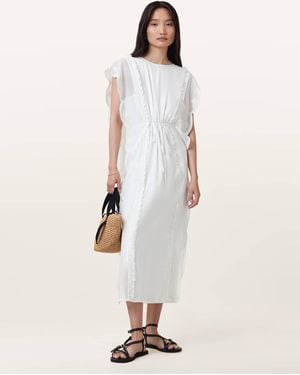 AllSaints – ola – kleid aus leder - Natur
