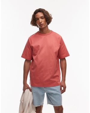 ARKET Heavyweight Jersey Oversized T-shirt - Red