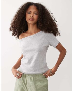 Cotton On Asymmetric Short Sleeve Tee - Grey