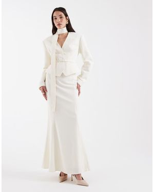 ASOS Tailored Fishtail Maxi Skirt Co-ord - White