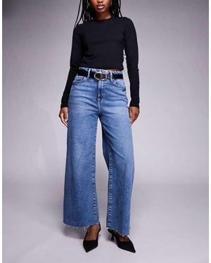 GOOD AMERICAN Good Skate Wide Cropped Jeans - Blue