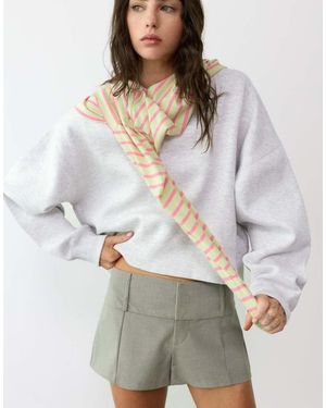 Pull&Bear Round Neck Sweatshirt - Grey