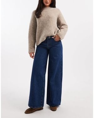 Edikted Edie Belt Detail Low Rise Jeans - Blue