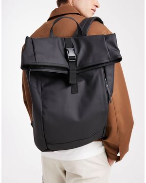 ASOS Rubberized Roll Top Backpack - Gray