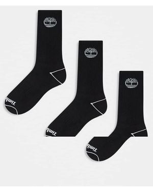 Timberland Bowden Fully Cushioned Crew With Tree Logo Socks - Black