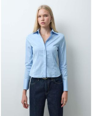 Mango Cinched Waist Shirt - Blue